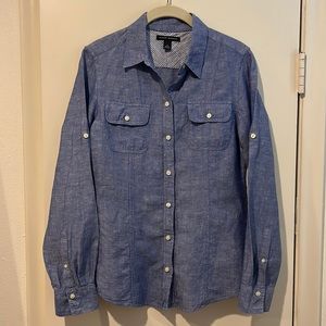 Banana Republic Blue Line Blend Button Down Shirt